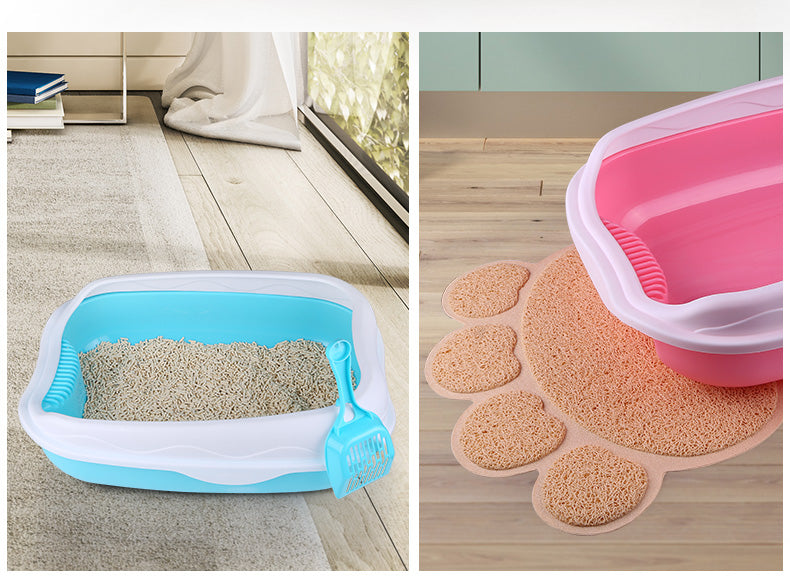 Semi Enclosed Cat Sized Thickened Splash Proof Toilet Litter Box Home Use Litter Tray