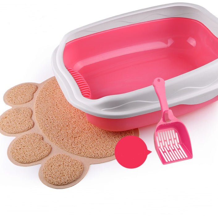 Semi Enclosed Cat Sized Thickened Splash Proof Toilet Litter Box Home Use Litter Tray