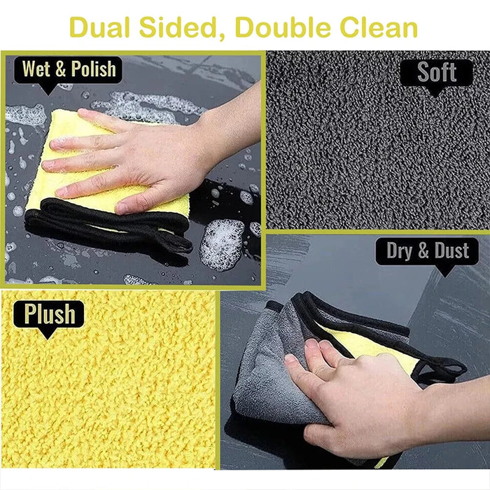 Ultra Soft Car Wash Towel Microfiber Car Care Cloth Car Cleaning Drying Cloth Double Layer Clean Rags Car Washing Towels