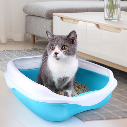 Semi Enclosed Cat Sized Thickened Splash Proof Toilet Litter Box Home Use Litter Tray