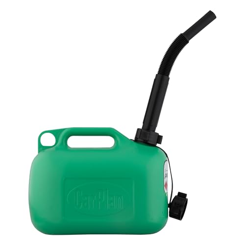 CarPlan Green Unleaded Petrol Fuel Can - 5 Litre with Colour Coded Nozzle