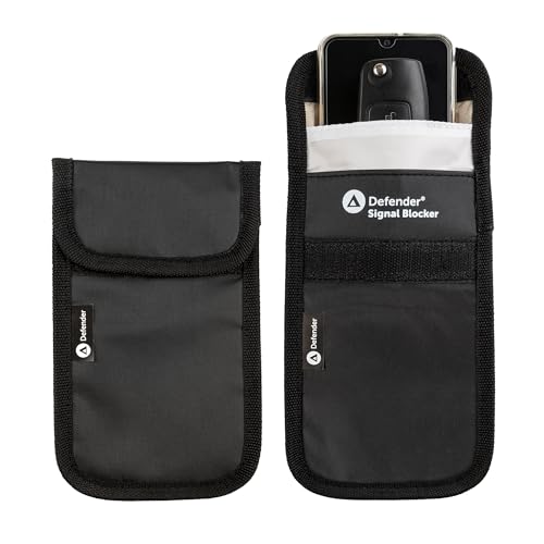 Defender Signal Blocker 2 Pack - RFID Faraday Pouch - Police Accredited Car Key Security Case - Phone Case Signal Blocking Device - Faraday Bag for Car Keys Mobile Phone Credit Cards
