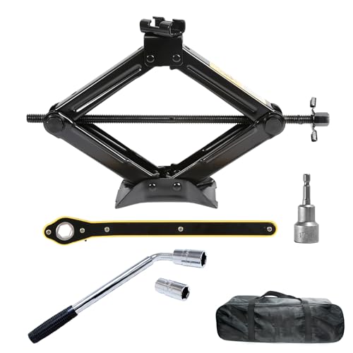 Scissor Jack 2 Tons & Tool Kit for Cars and SUV (2 Ton kit) Car Jack