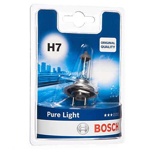 Bosch H7 (477) Pure Light Halogen Headlight Bulb, 12 V 55 W