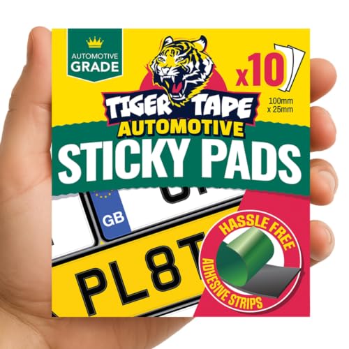 Number Plate Sticky Pads. Heavy Duty Double Sided Adhesive for Licence Plates 10 Strips