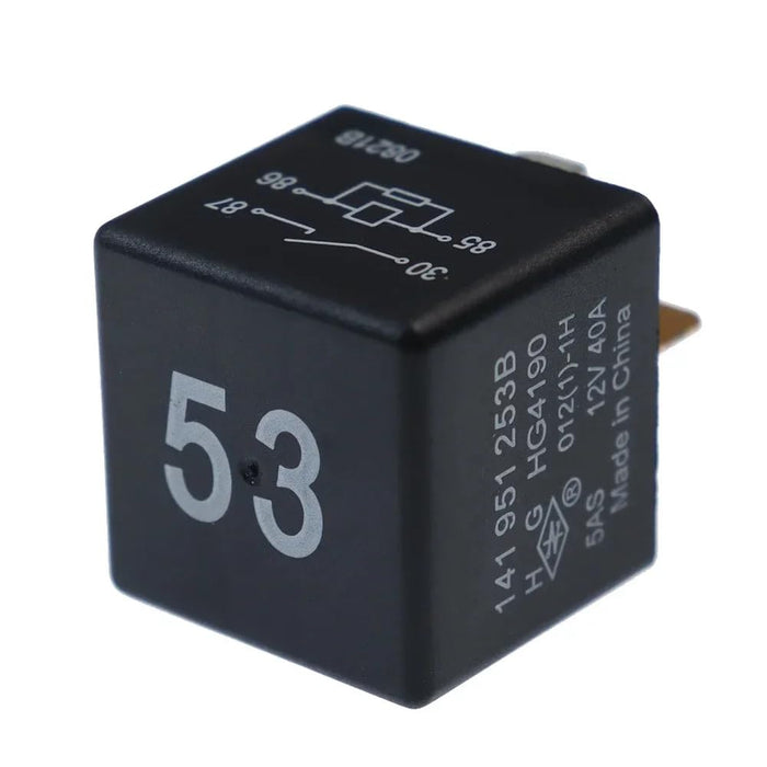 Audi VW Seat Skoda Multi Use 4-Pin Black-53 Relay 141951253B Bitron 12V 40A