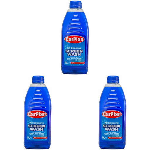 CarPlan All Seasons Ready Mixed Screen Wash, 1 Litre (Pack of 3) Windshields