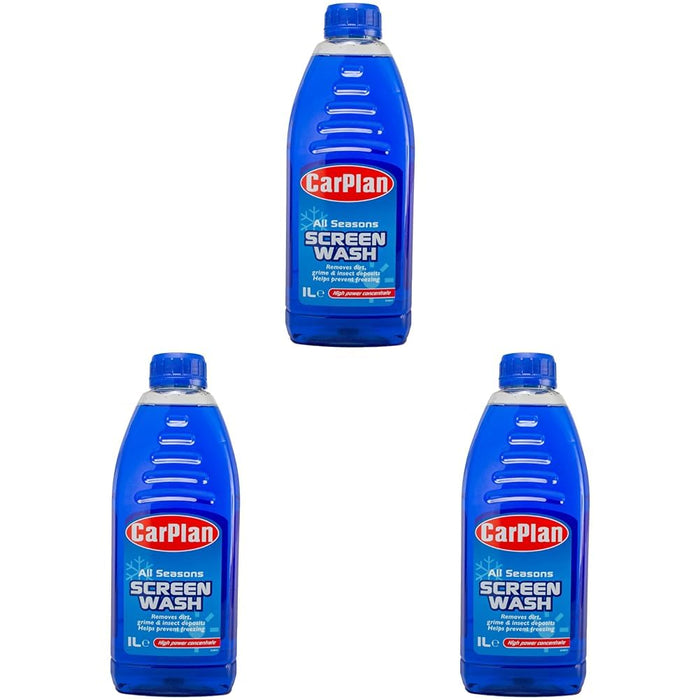 CarPlan All Seasons Ready Mixed Screen Wash, 1 Litre (Pack of 3) Windshields