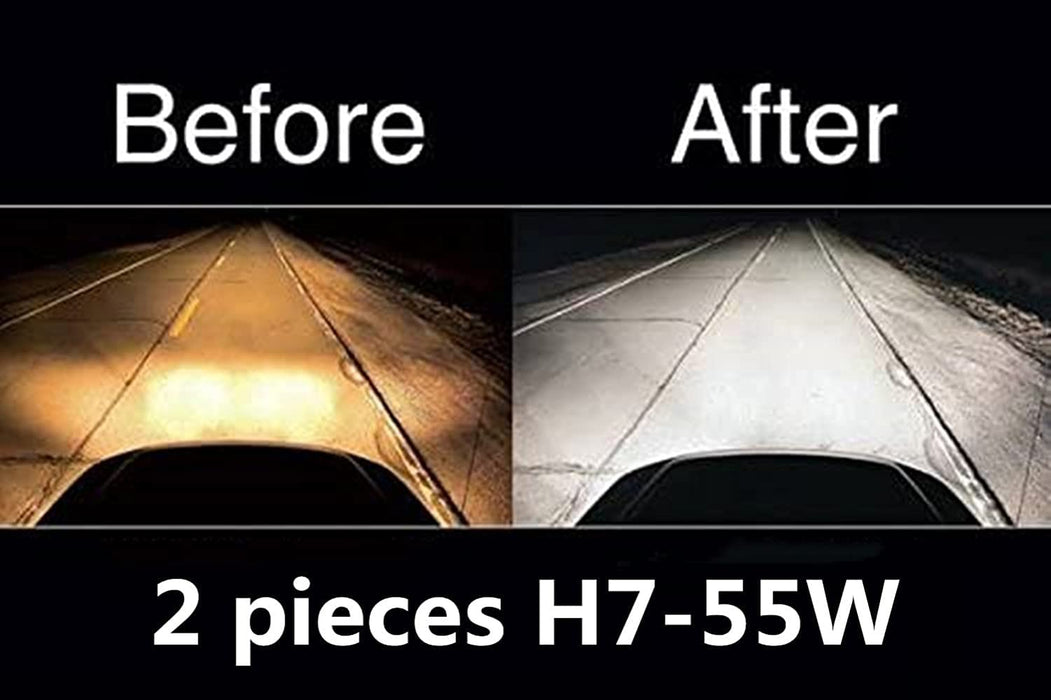 2 x Headlight Bulbs, Halogen Headlight Bulbs Bright and High Penetration, Halogen Headlamp H7