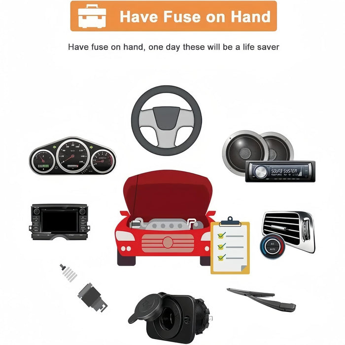 120 Pcs Car Fuses Assorted Kit,Mini Blade Fuses 2A 3A 5A 7.5A10A 15A 20A 25A 30A 35A
