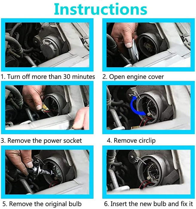 2 x Headlight Bulbs, Halogen Headlight Bulbs Bright and High Penetration, Halogen Headlamp H7