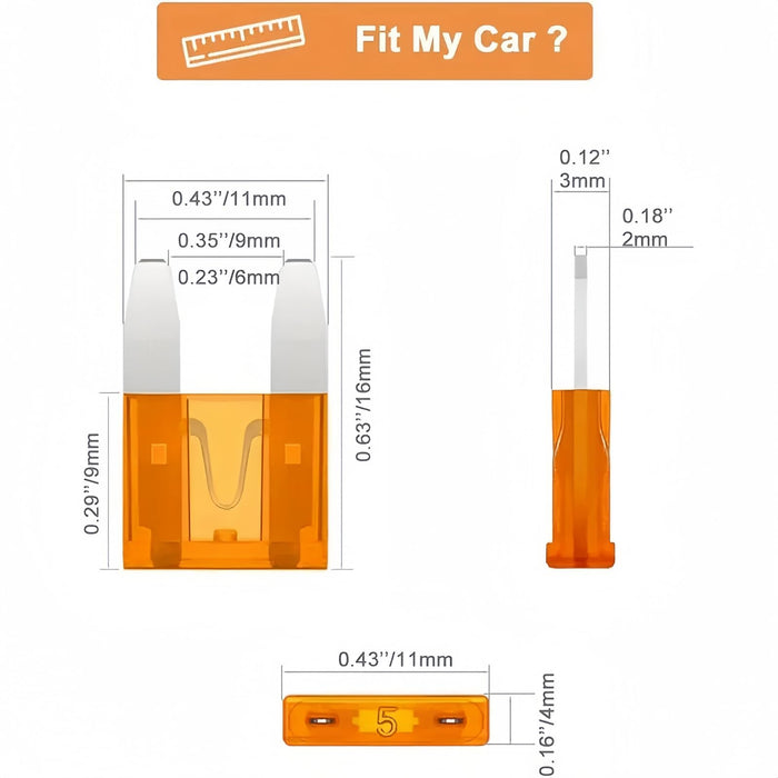 120 Pcs Car Fuses Assorted Kit,Mini Blade Fuses 2A 3A 5A 7.5A10A 15A 20A 25A 30A 35A