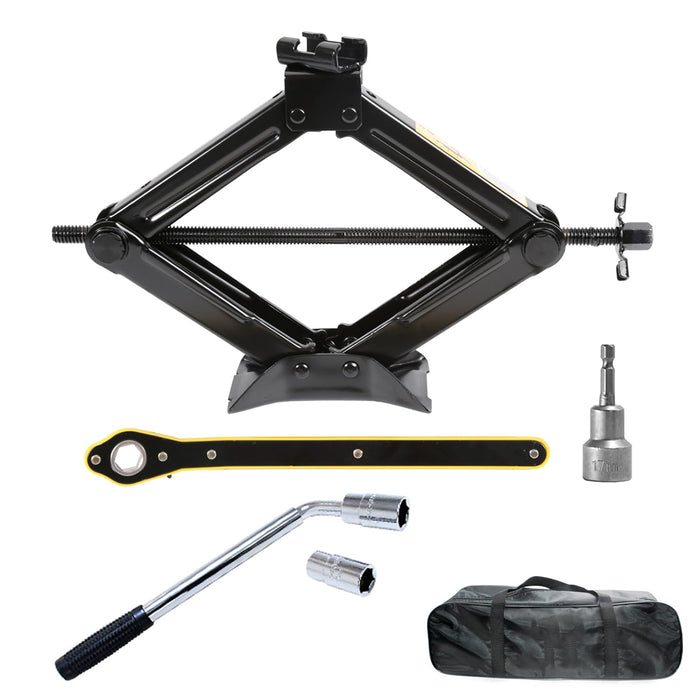 Scissor Jack 2 Tons & Tool Kit for Cars and SUV (2 Ton kit) Car Jack