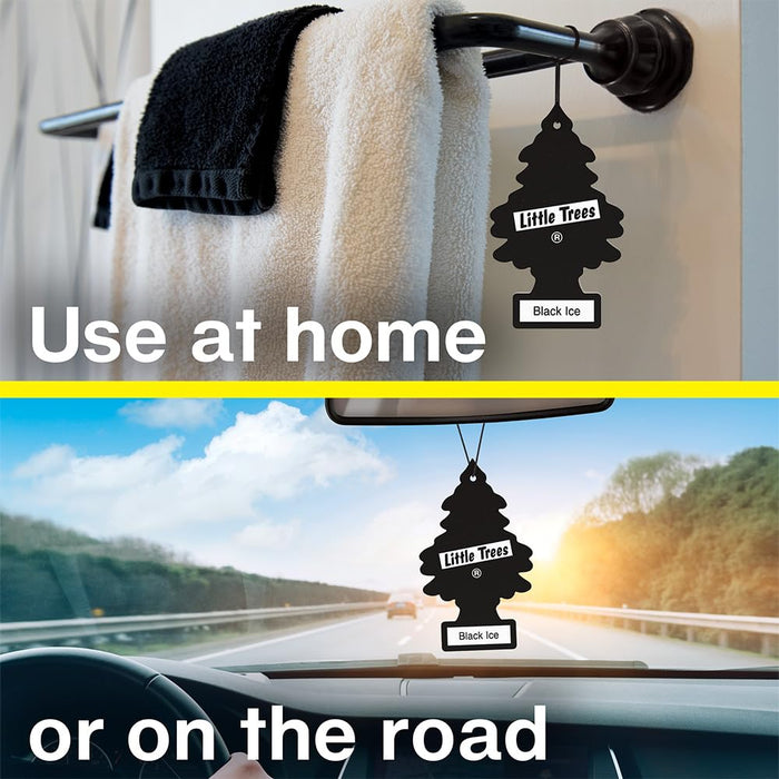 Little Trees Air Freshener Tree MTR0004 Black Ice Fragrance For Car Home Boat Caravan - Single Pack
