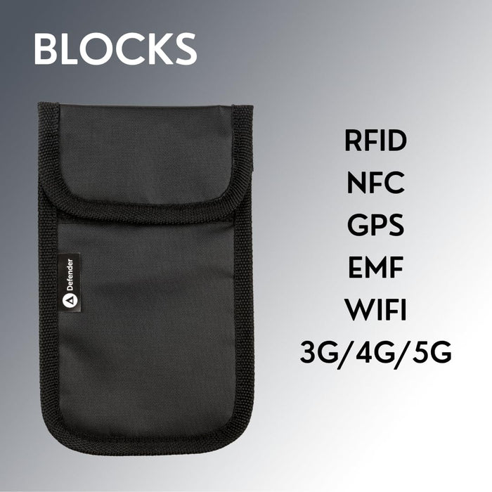 Defender Signal Blocker 2 Pack - RFID Faraday Pouch - Police Accredited Car Key Security Case - Phone Case Signal Blocking Device - Faraday Bag for Car Keys Mobile Phone Credit Cards