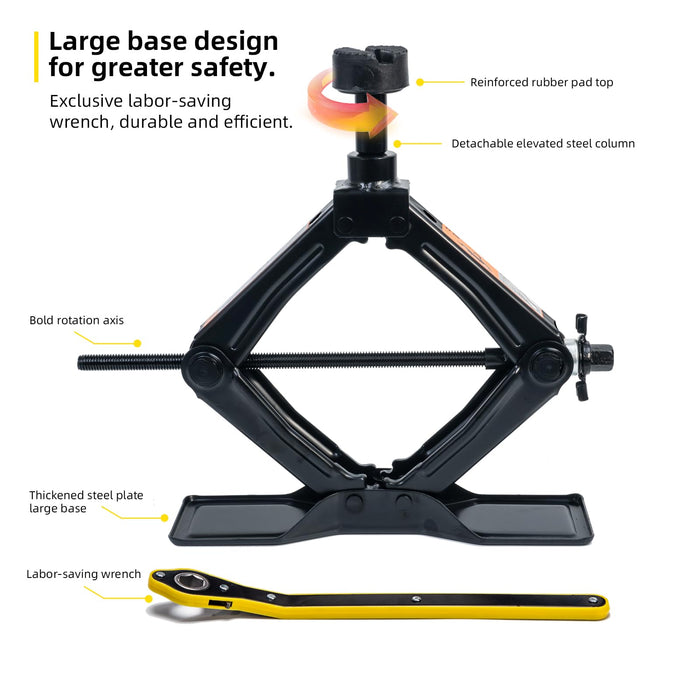 Scissor Jack 2 Tons & Tool Kit for Cars and SUV (2 Ton kit) Car Jack