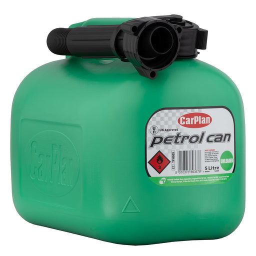 CarPlan Green Unleaded Petrol Fuel Can - 5 Litre with Colour Coded Nozzle