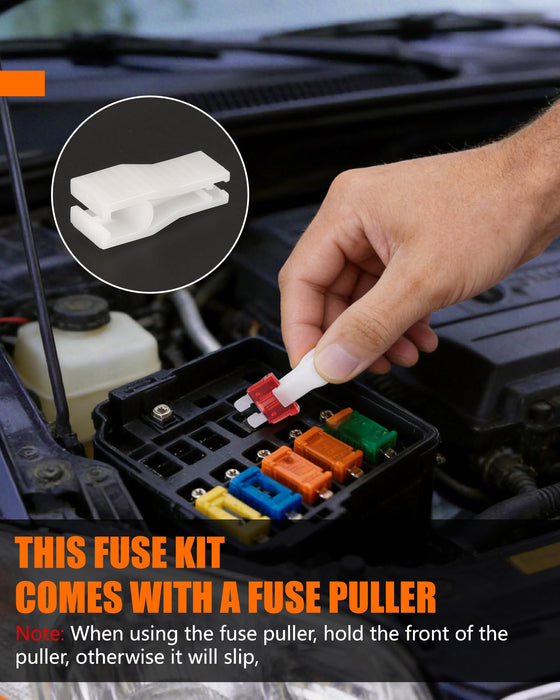 100 PCS Car Fuse Kit , 50 Mini & 50 Standard 1 Puller,2A-40A