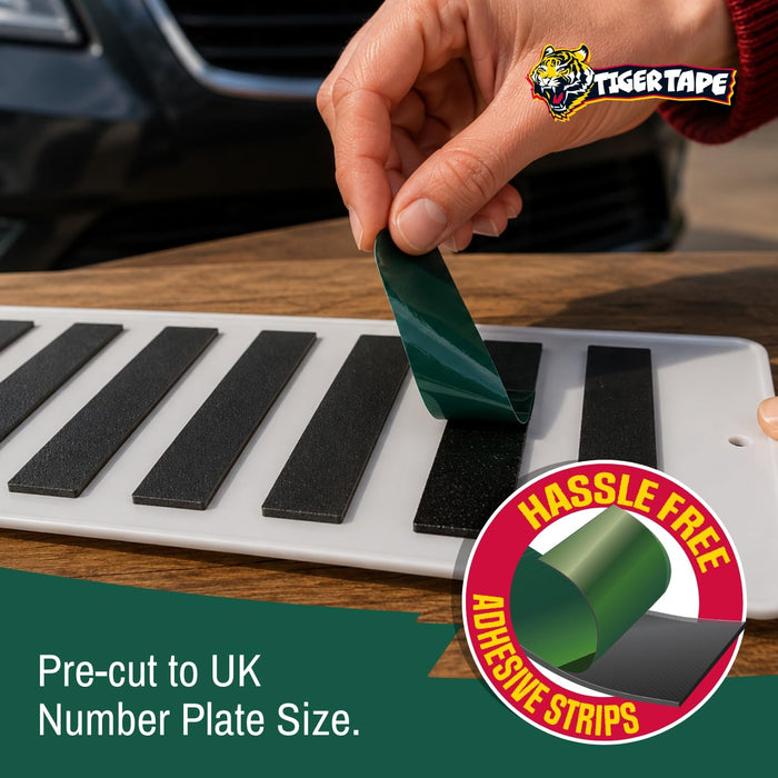 Number Plate Sticky Pads. Heavy Duty Double Sided Adhesive for Licence Plates 10 Strips