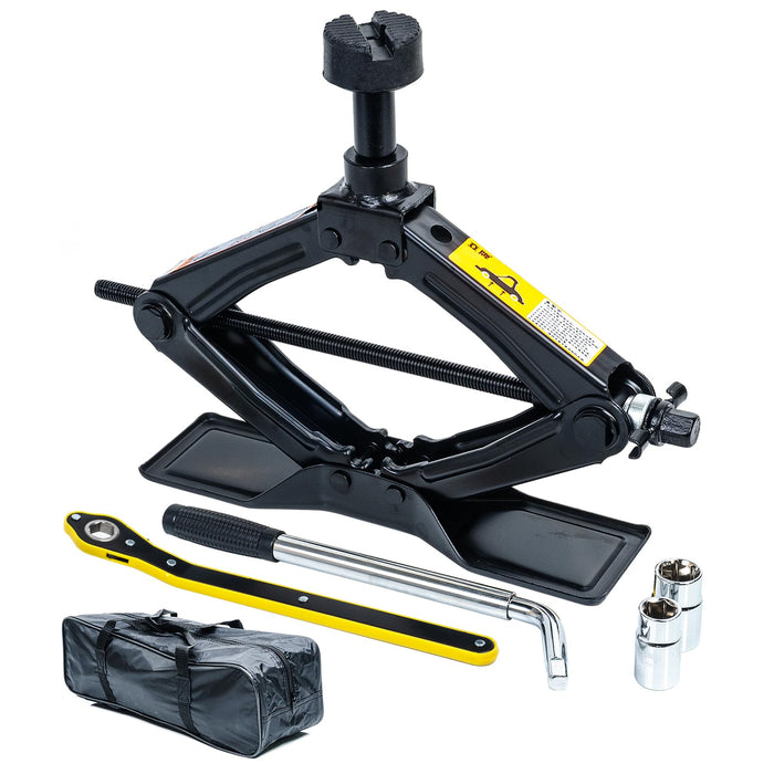 Scissor Jack 2 Tons & Tool Kit for Cars and SUV (2 Ton kit) Car Jack