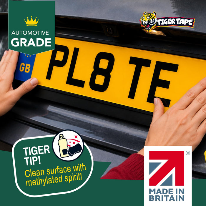 Number Plate Sticky Pads. Heavy Duty Double Sided Adhesive for Licence Plates 10 Strips