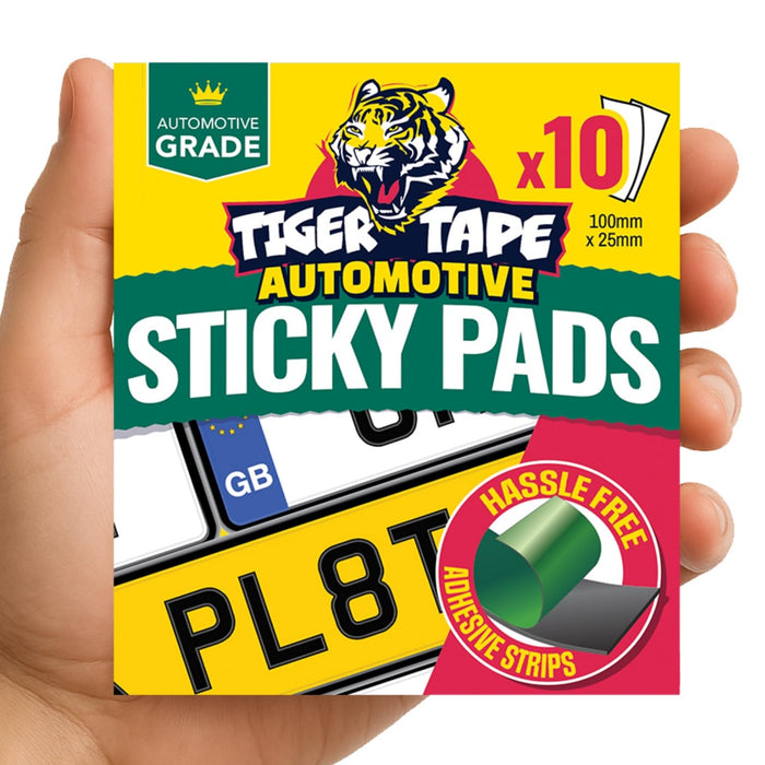 Number Plate Sticky Pads. Heavy Duty Double Sided Adhesive for Licence Plates 10 Strips