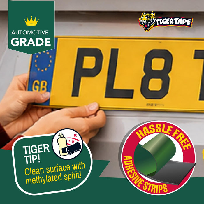 Number Plate Sticky Pads. Heavy Duty Double Sided Adhesive for Licence Plates 10 Strips