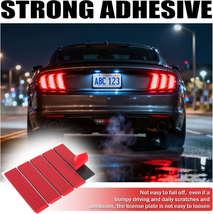 Number Plate Sticky Pads 10 Strips Strong Double Sided Sticky Pads for Car Number Plates, Heavy Duty Adhesive Pads for icense Plates, Drill-Free Fixing Kit