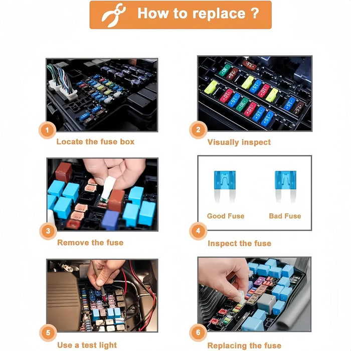 120 Pcs Car Fuses Assorted Kit,Mini Blade Fuses 2A 3A 5A 7.5A10A 15A 20A 25A 30A 35A