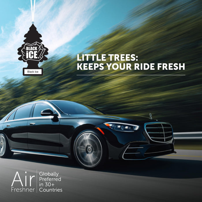 Little Trees Air Freshener Tree MTR0004 Black Ice Fragrance For Car Home Boat Caravan - Single Pack