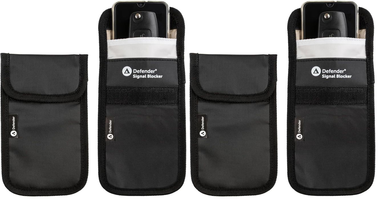 Defender Signal Blocker 2 Pack - RFID Faraday Pouch - Police Accredited Car Key Security Case - Phone Case Signal Blocking Device - Faraday Bag for Car Keys Mobile Phone Credit Cards