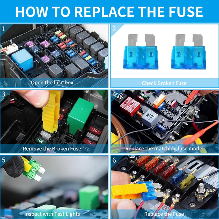 300pcs Car Fuses Kit 160 Mini & 90 Standard & 50 Micro Blade Fuses Assorted Set 2A-40A
