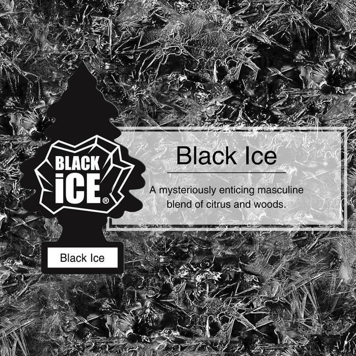 Little Trees Air Freshener Tree MTR0004 Black Ice Fragrance For Car Home Boat Caravan - Single Pack