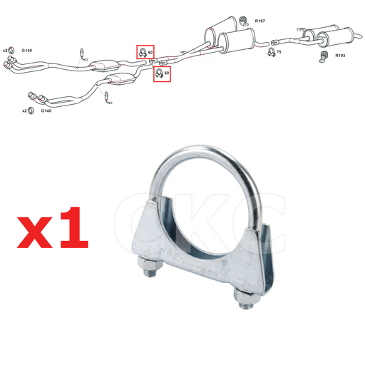 For BMW 5 & 7 Series E34 E38 E39 Front Down Pipe Lower Exhaust Clamp