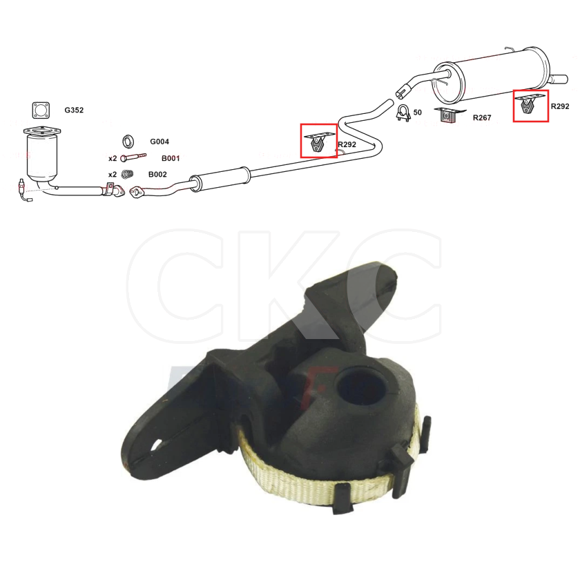 Exhaust Mount Centre & Rear System Fits Citroën C2 C3 A8 Models 1.6 2002 To 2010