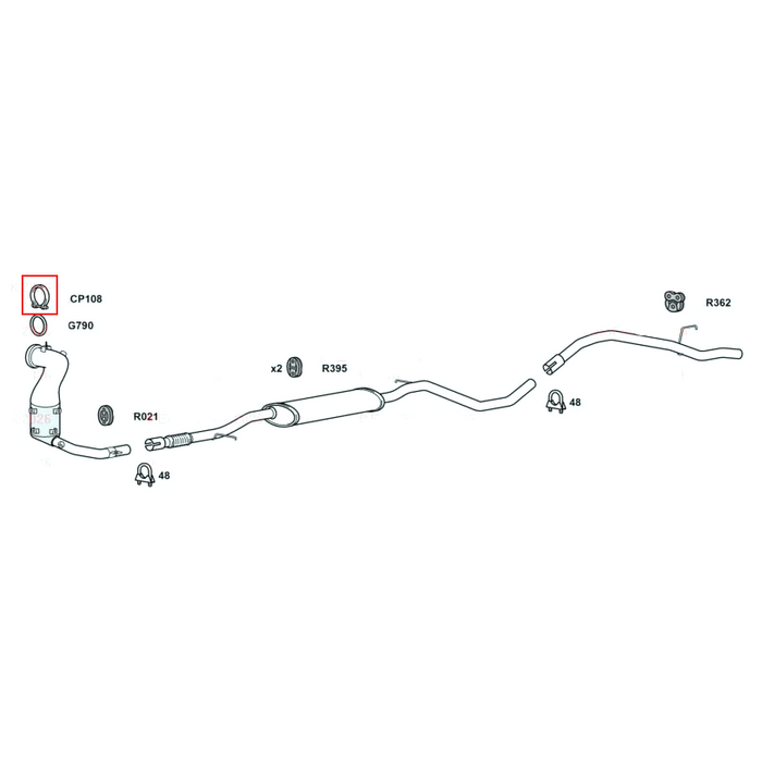 For Fiat 500 (312) Models 0.9 Petrol Front Upper CAT Section Exhaust Clamp