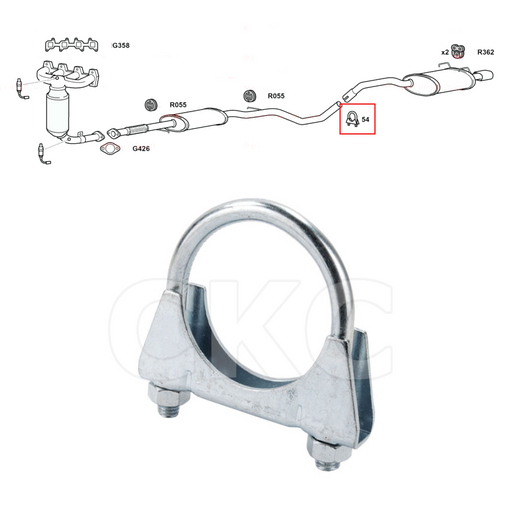 For Fiat 500 Models 312 1.4 (2008-2019) Rear Exhaust Silencer Back Box Clamp