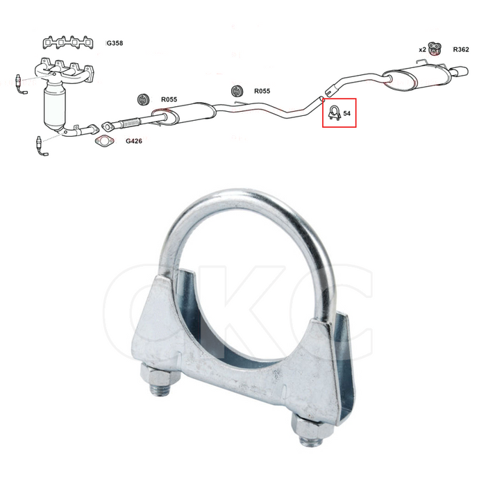 For Fiat 500 Models 312 1.4 (2008-2019) Rear Exhaust Silencer Back Box Clamp