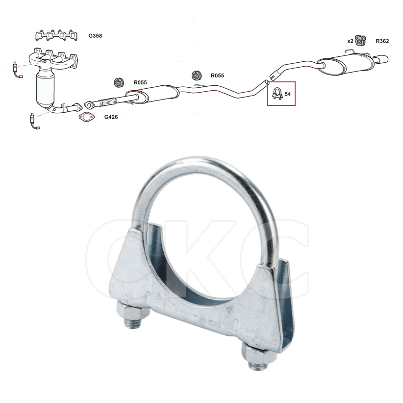 For Fiat 500 Models 312 1.4 (2008-2019) Rear Exhaust Silencer Back Box Clamp