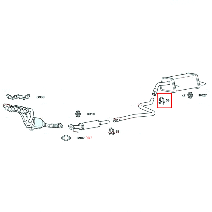 Rear Exhaust Silencer Back Box with Tail Pipe for Ford EcoSport 1.5 2014-2018