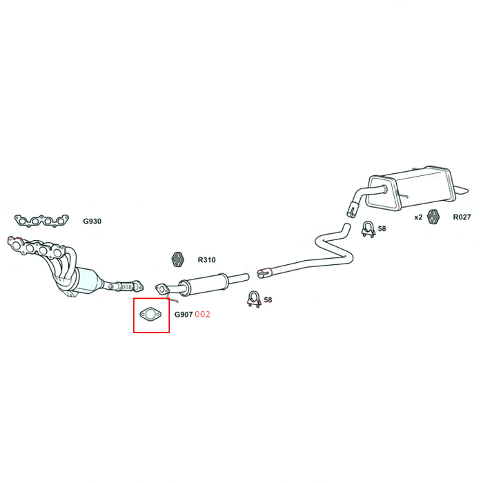 For Ford EcoSport 1.5 2013 To 2018 Front Down Pipe Lower Gasket
