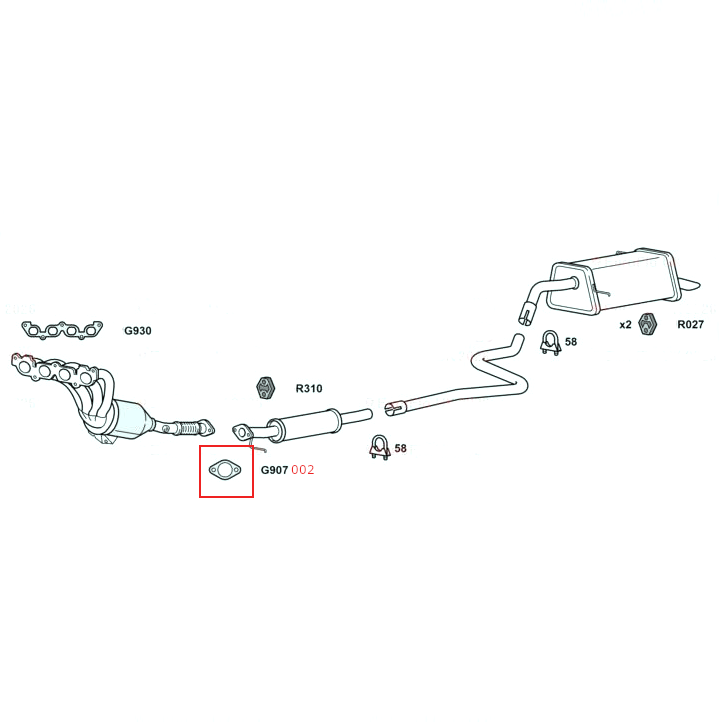 For Ford EcoSport 1.5 2013 To 2018 Front Down Pipe Lower Gasket