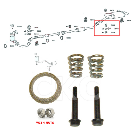 Honda CRV MK3 2.2 Diesel 2010 To 14 Rear Back Box Silencer Exhaust Fitting Kit