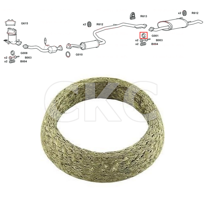 For Honda Insight ZE2 1.3 Models Rear Back Box Silencer Exhaust Gasket