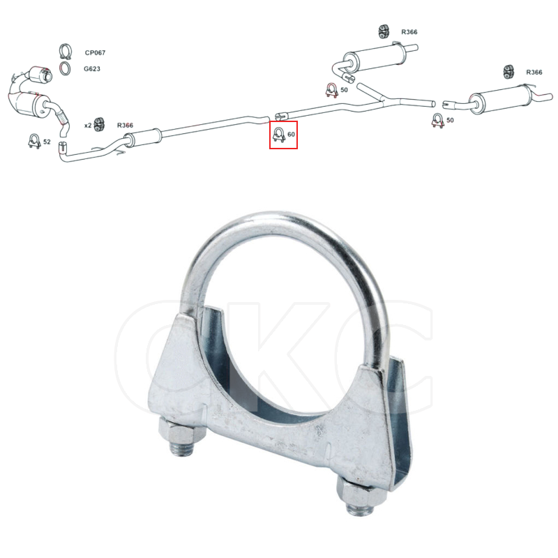 For Mini Clubman R55 Estate Models 1.6 & 2.0 Mid Section Exhaust Clamp