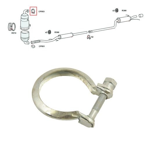 For Peugeot 3008 1.6 Diesel Upper Manifold CAT Section Exhaust Clamp