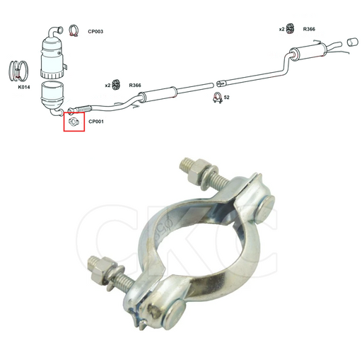 For Mini Clubman / Hatch R55 R56 1.6 Diesel Lower Down Pipe Exhaust Clamp