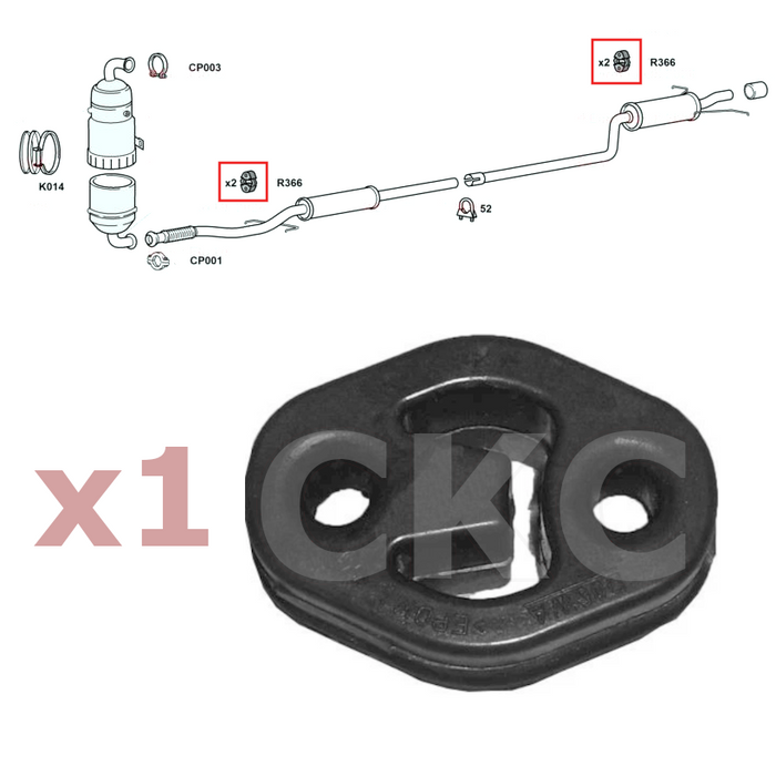 For Mini Clubman Hatch R55 R56 1.6 Rear Back Box Silencer Exhaust Rubber Hanger
