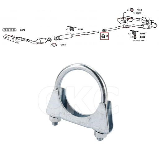 For Bmw Mini 1.6 Models R52 R53 Rear Back Box Silencer Exhaust Clamp