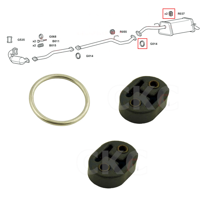 For Nissan Note E11 Models 1.5 Rear Back Box Silencer Exhaust Rubber & Gasket